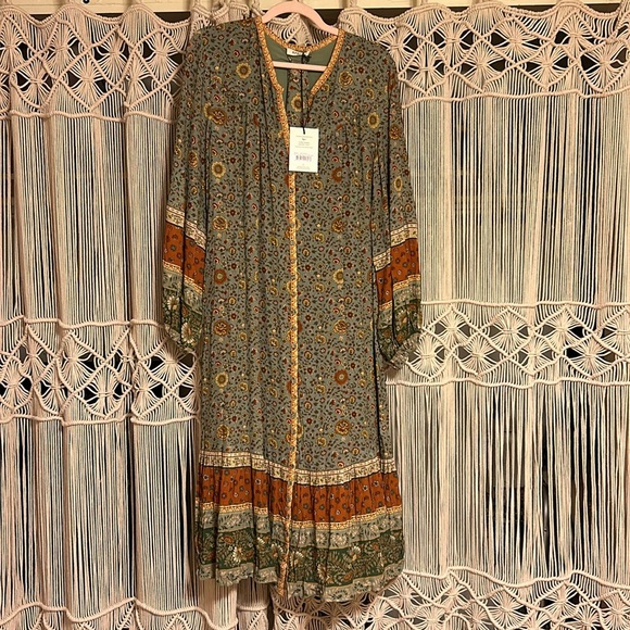 NWT Spell Lady Untamed Button Through Midi in Matcha size small - Picture 9 of 16